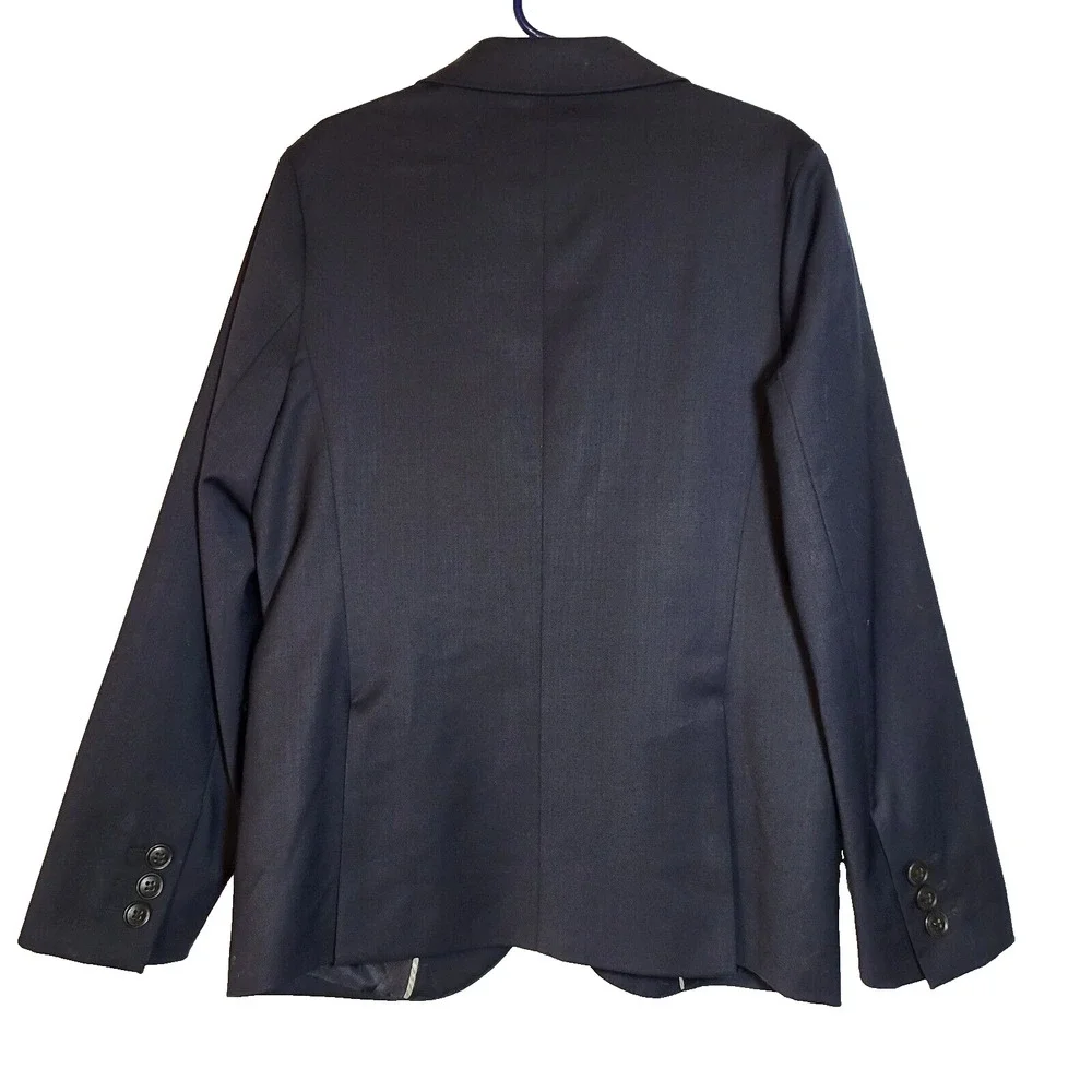 Zara Boys Navy Blue Blazer Boy's Size 7/8 2 Button Front 3 Button Sleeve Pockets